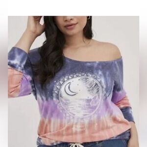 Torrid super soft Tie-Dye Off-Shoulder Sweatshirt